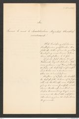 k.k. naturhistorisches Hofmuseum, Intendanzakten 1885-1896 (Hauer), Aktenzahl Z.637.a/1889, Seite 1